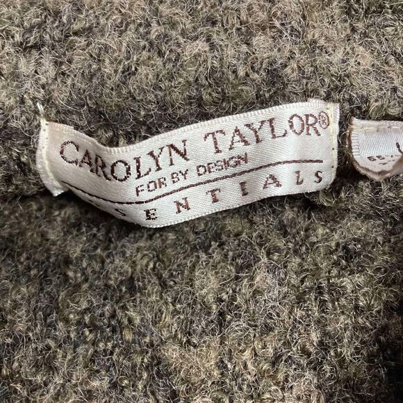 CAROLYN TAYLOR Essential VINTAGE ForBy Design Women’s Zipper Sweater Brown Large - Picture 4 of 10